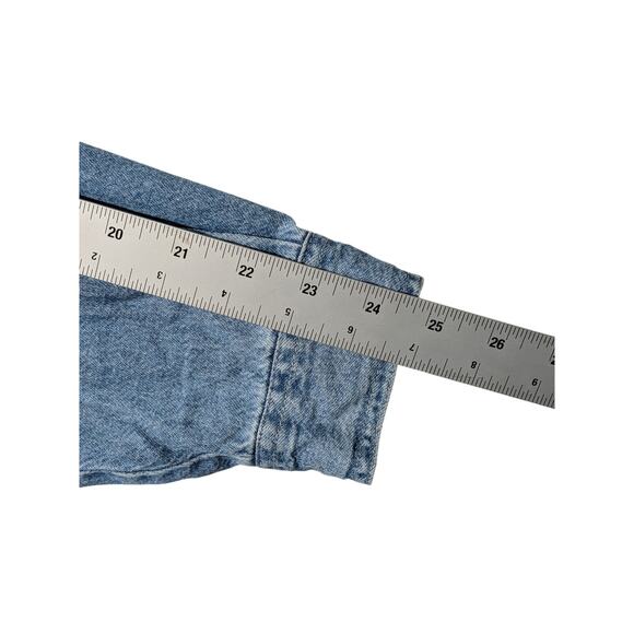 Vintage Levi’s Denim Shirt Mens L Brazil Made Western Workwear Two-Pocket Blue - Picture 13 of 14